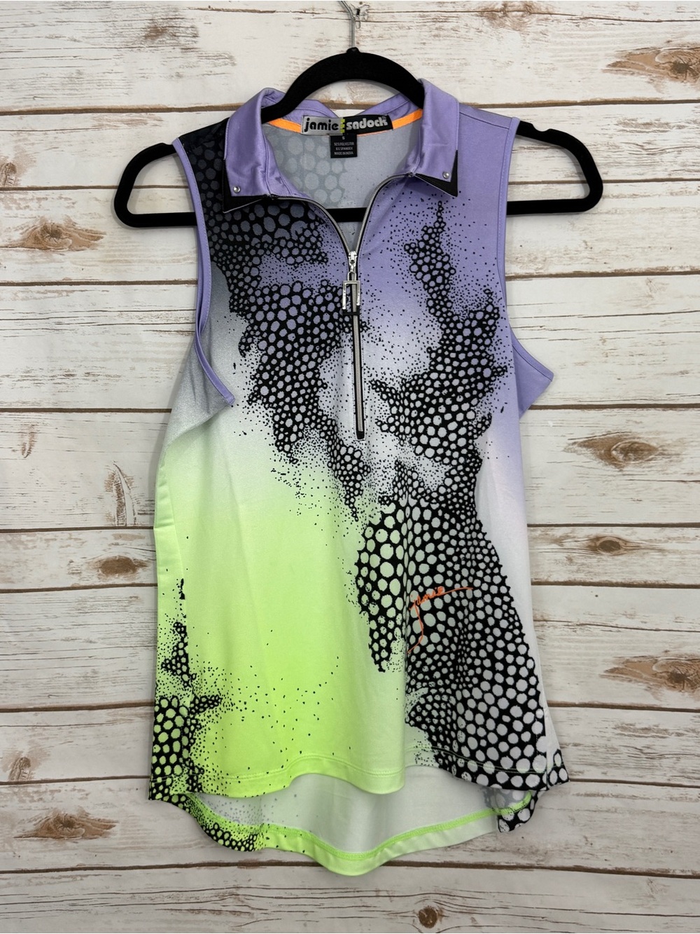 Jamie Sadock Patterned Polo Resort Sleeveless Tank Top Small